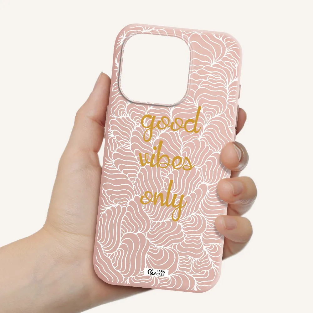 A White Background With Gold Text Apple Iphone 15 Pro Silicone Pastel Pink Case