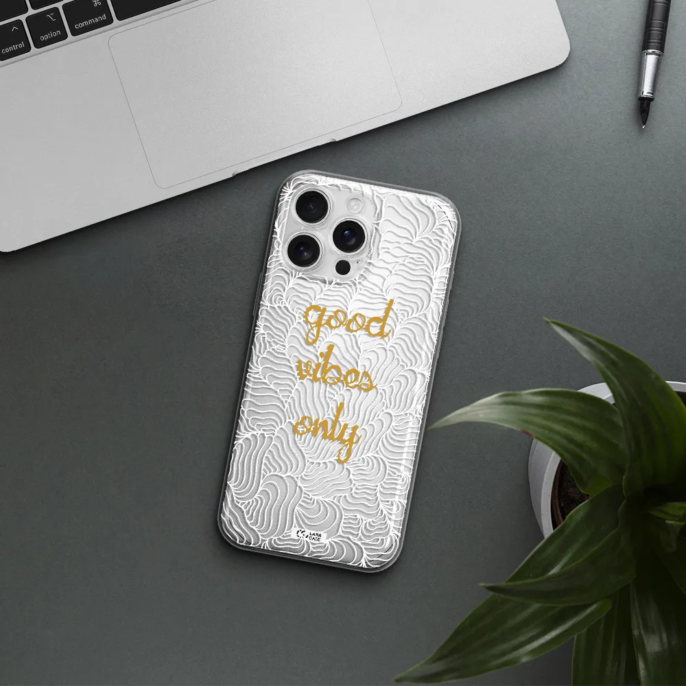 A White Background With Gold Text Apple Iphone 16 Pro Max Clear Tpu Case