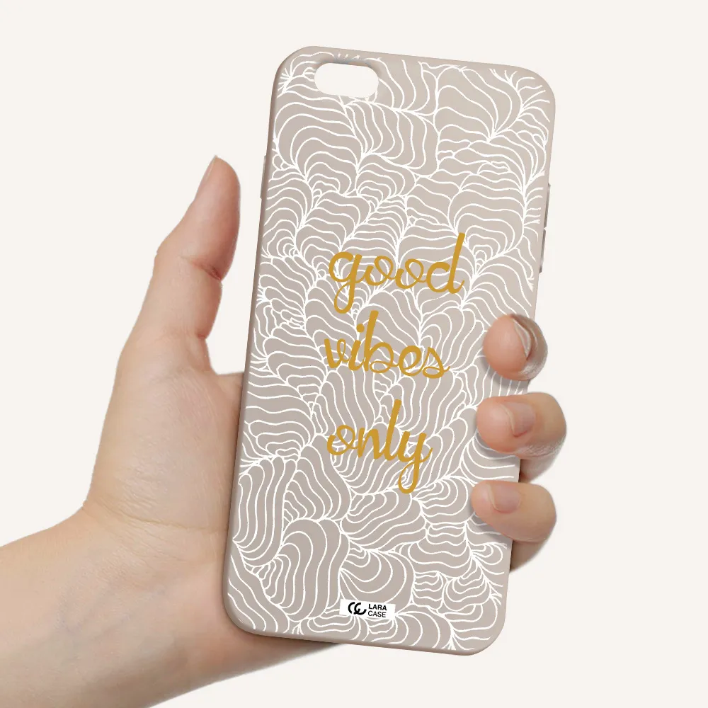 a white background with gold text Apple iPhone 6S Silicone Stone Case