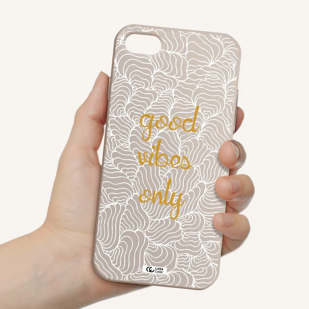 a white background with gold text Apple iPhone 7 Silicone Stone Case