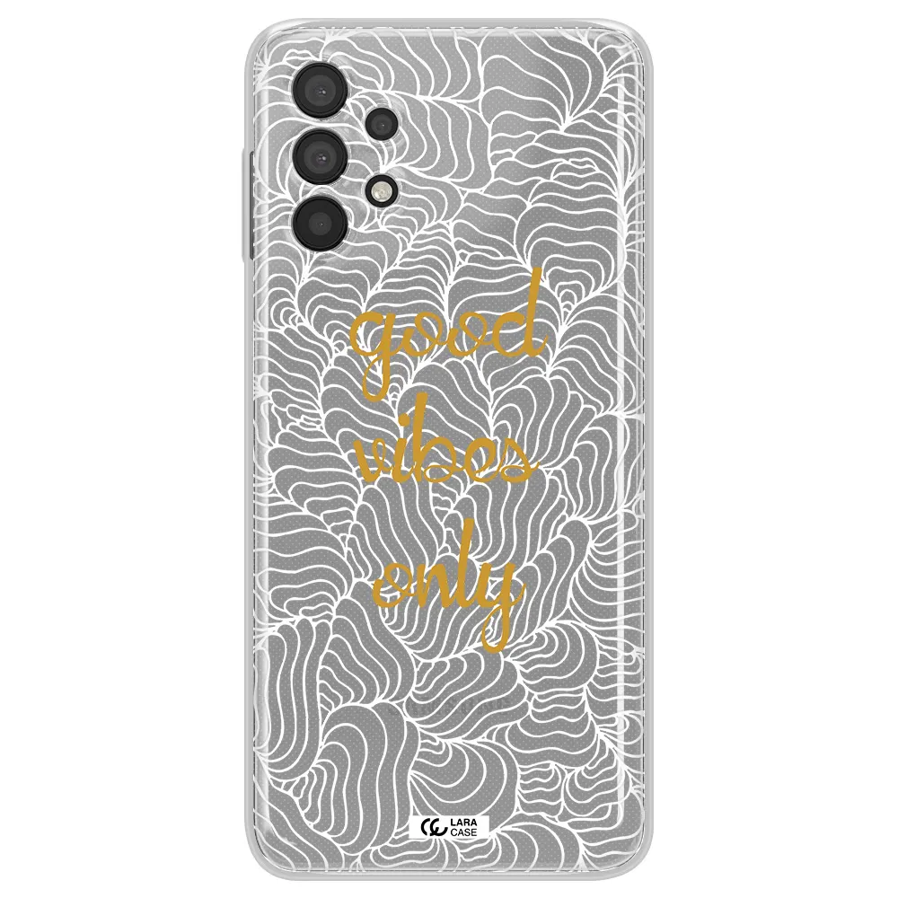 A White Background With Gold Text Samsung A32 4G Clear Tpu Case