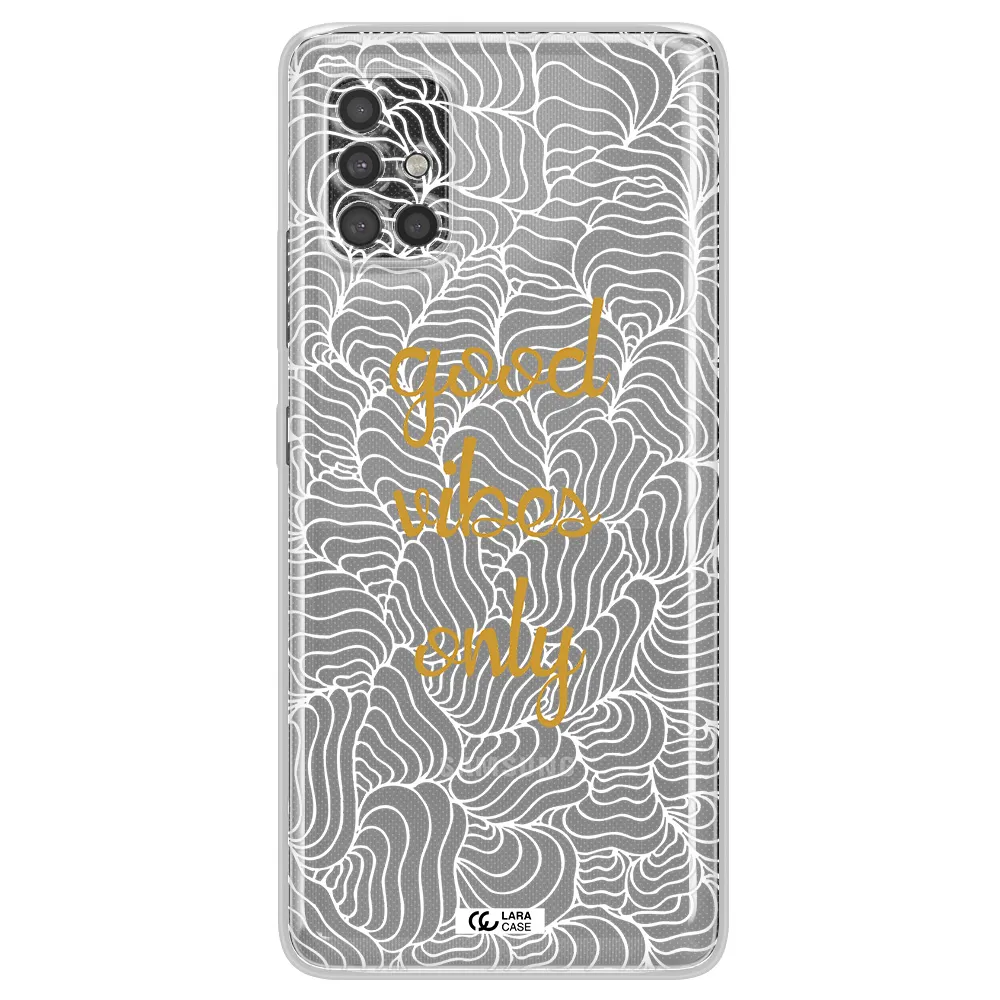 A White Background With Gold Text Samsung A40S Clear Tpu Case
