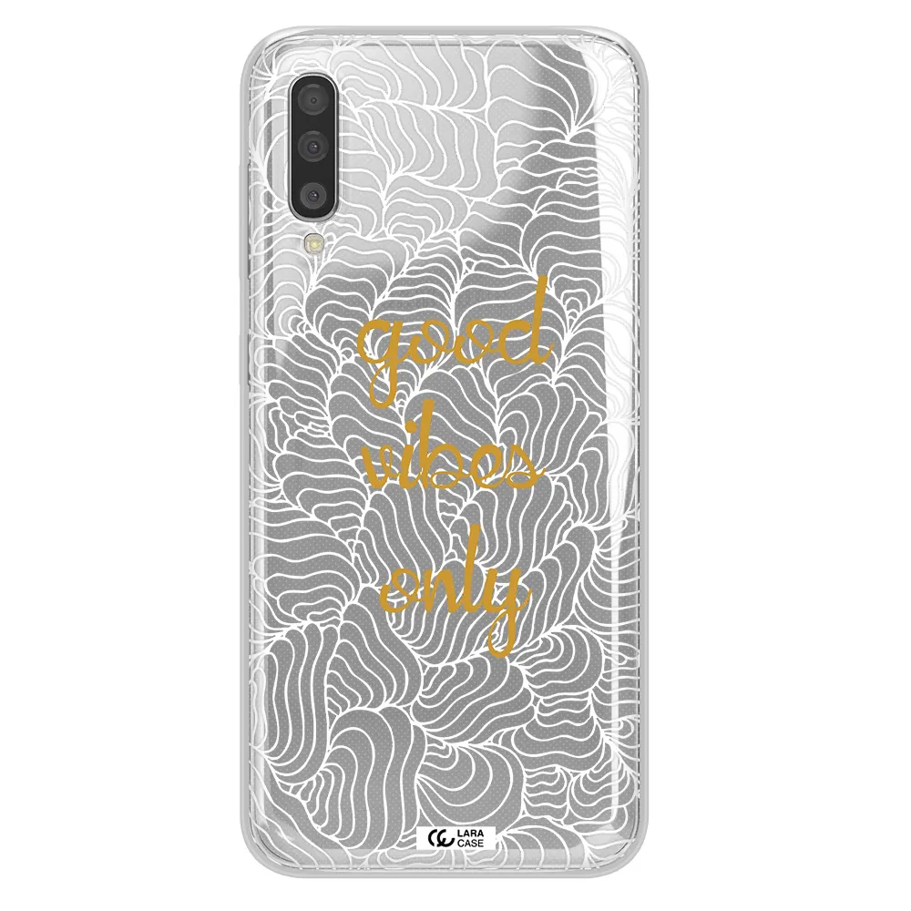 A White Background With Gold Text Samsung A50S Clear Tpu Case