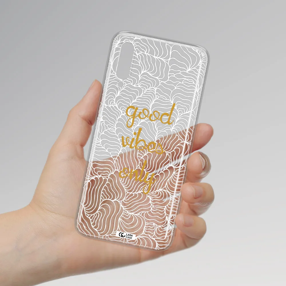 A White Background With Gold Text Samsung A50S Clear Tpu Case
