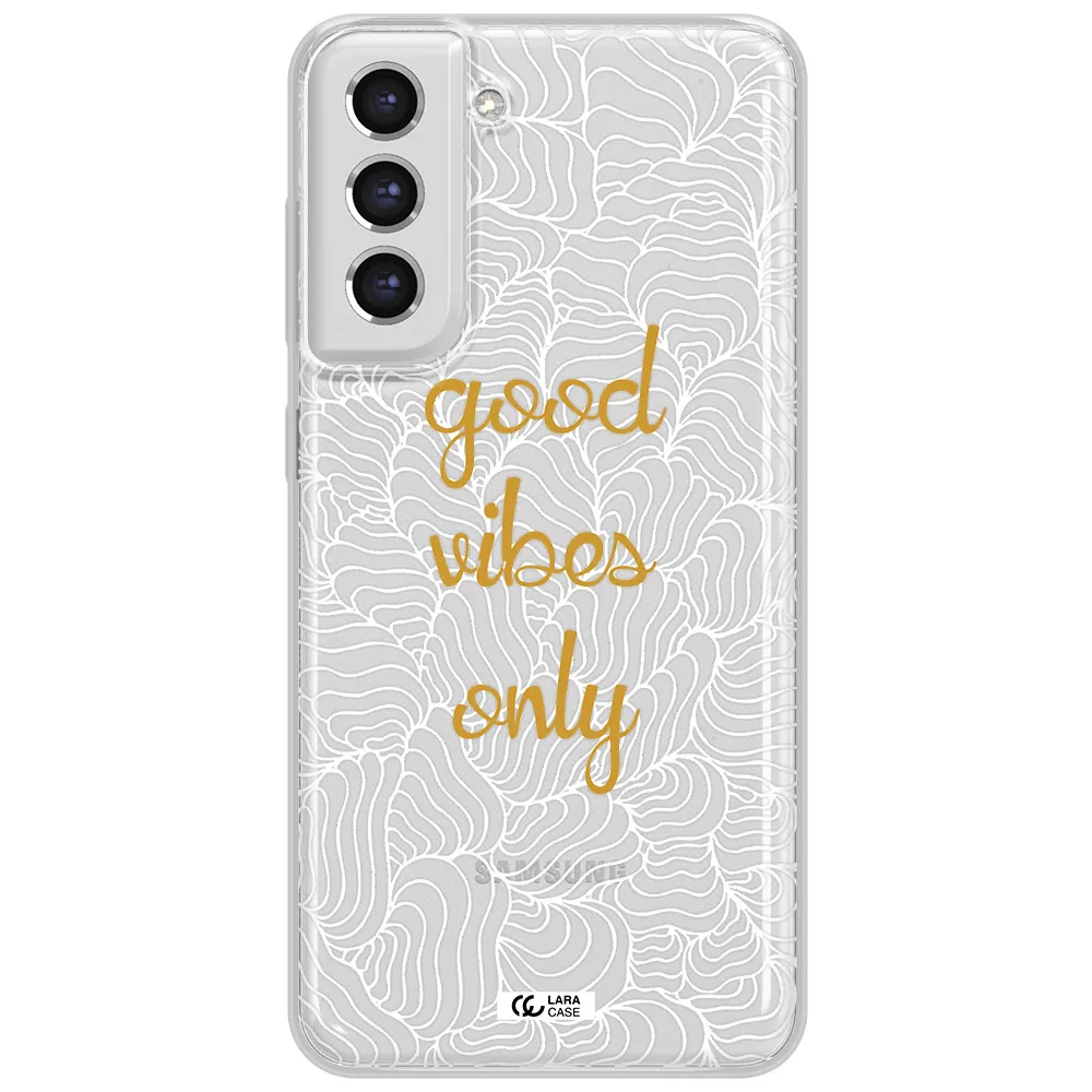A White Background With Gold Text Samsung S21 Fe Clear Tpu Case