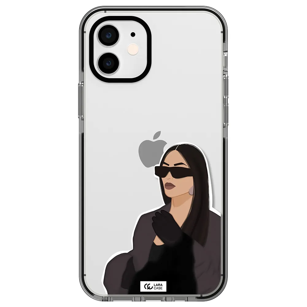 Minimalist Portrait Apple iPhone 11 impact black border Case