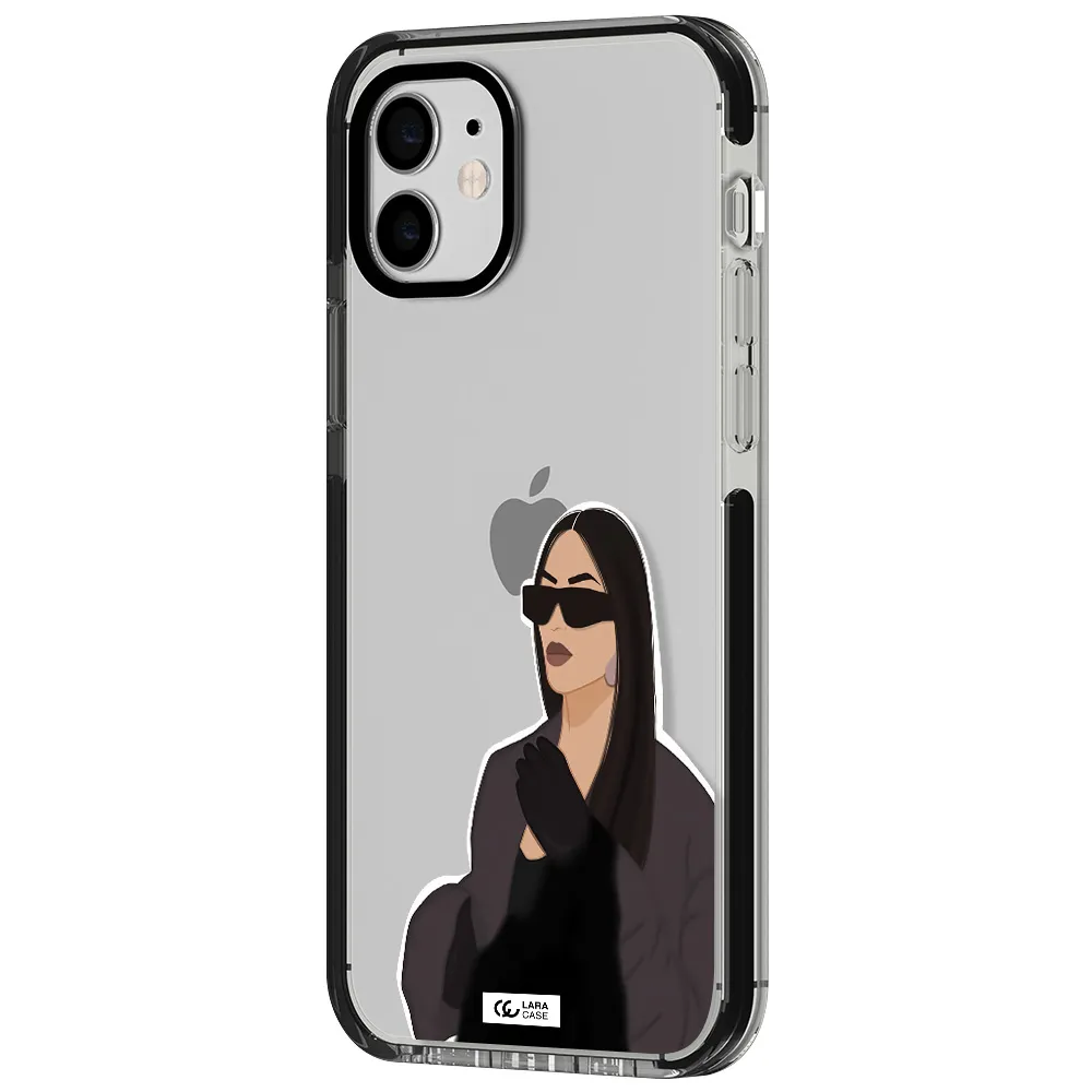 Minimalist Portrait Apple iPhone 11 impact black border Case