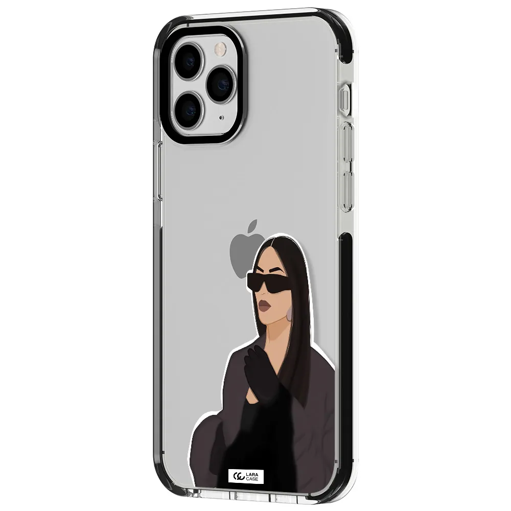 Minimalist Portrait Apple iPhone 11 pro impact black border Case