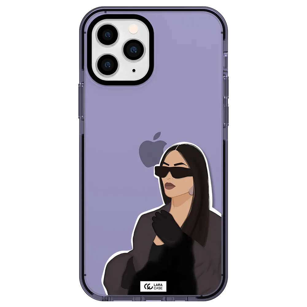 Minimalist Portrait Apple iPhone 11 pro impact Lilac Case