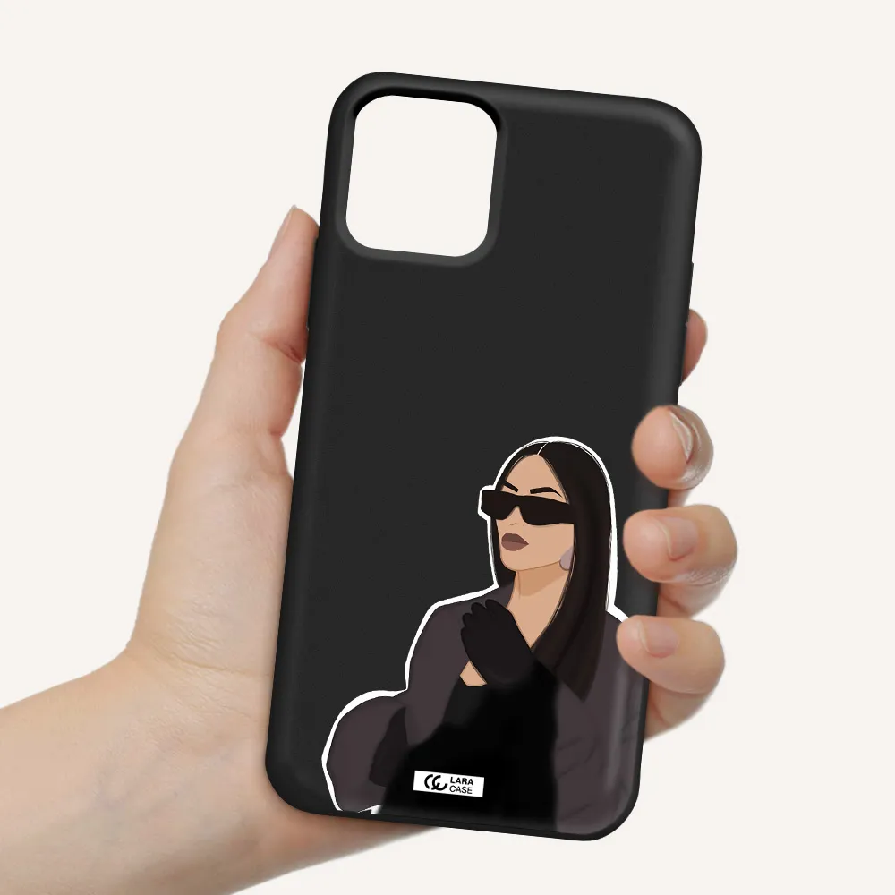 Minimalist Portrait Apple iPhone 11 pro max Silicone black Case