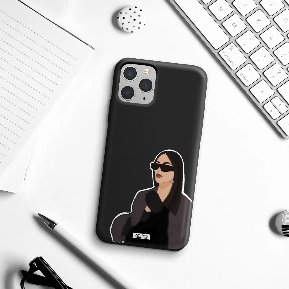 Minimalist Portrait Apple iPhone 11 pro max Silicone black Case