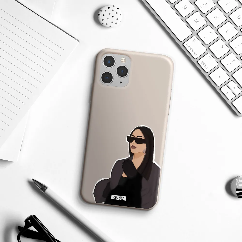 Minimalist Portrait Apple iPhone 11 pro Silicone Stone Case