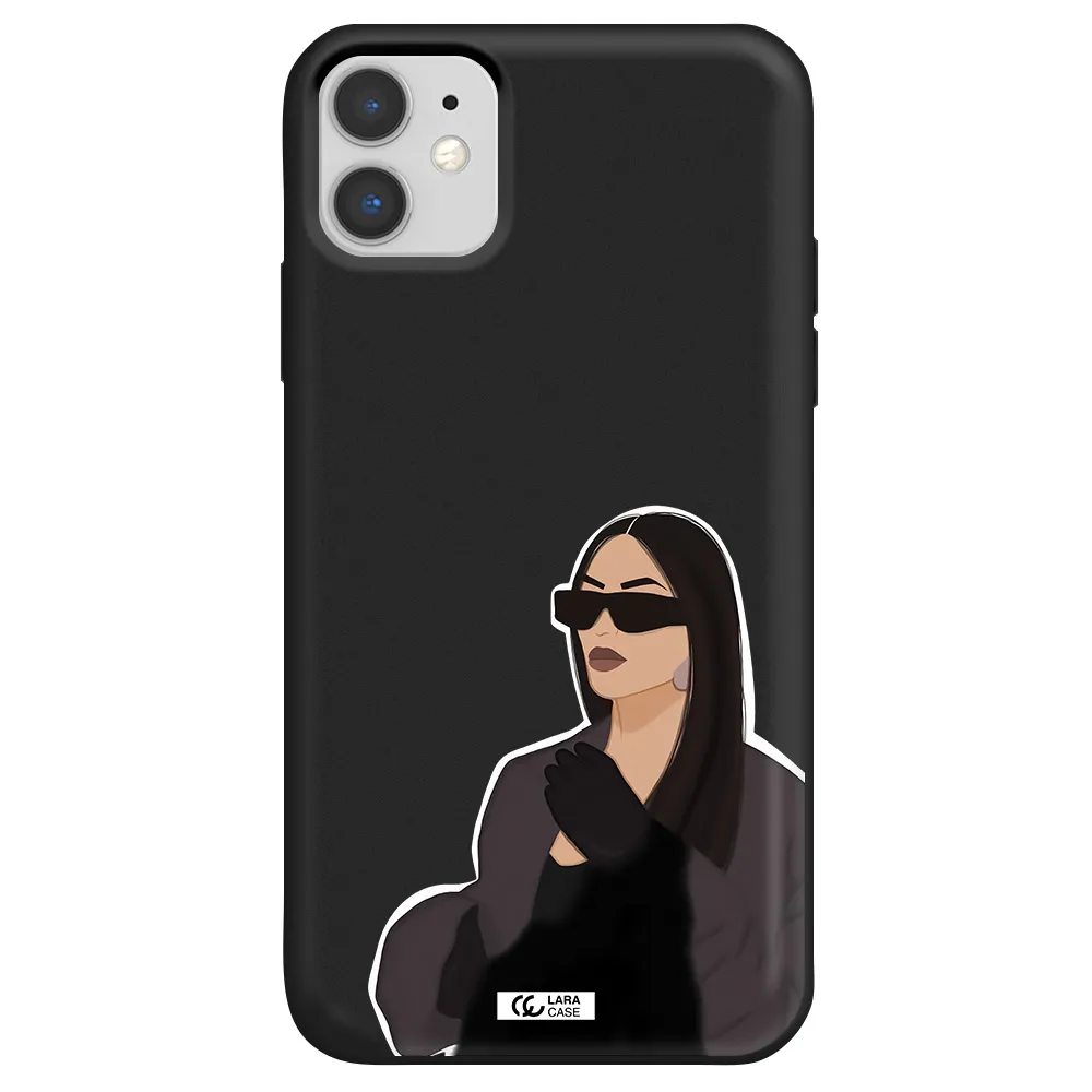 Minimalist Portrait Apple iPhone 11 Silicone black Case