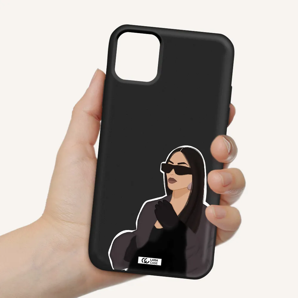 Minimalist Portrait Apple iPhone 11 Silicone black Case