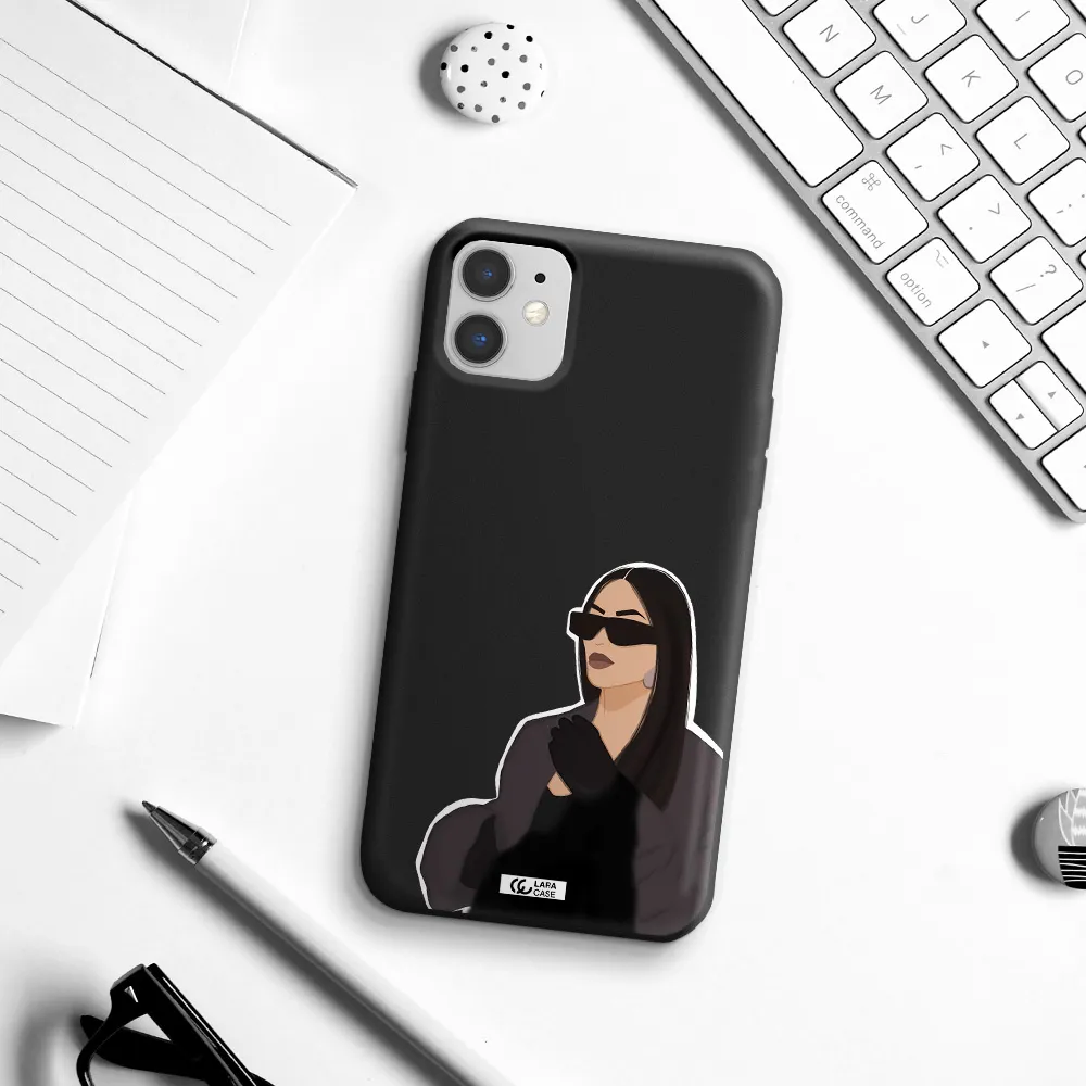 Minimalist Portrait Apple iPhone 11 Silicone black Case