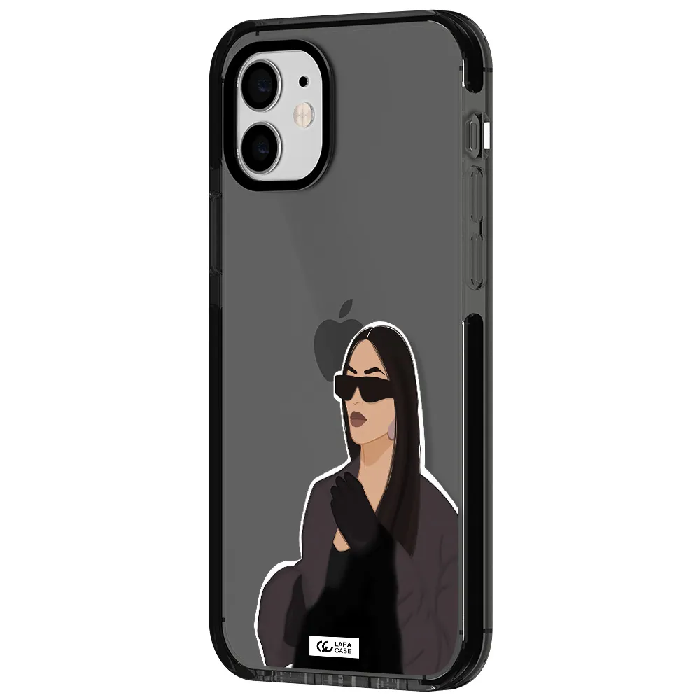 Minimalist Portrait Apple iPhone 12 impact Smoke Black Case