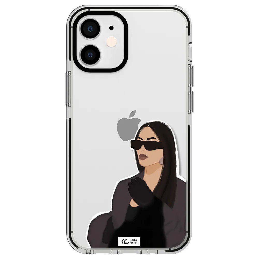 Minimalist Portrait Apple iPhone 12 mini impact black border Case