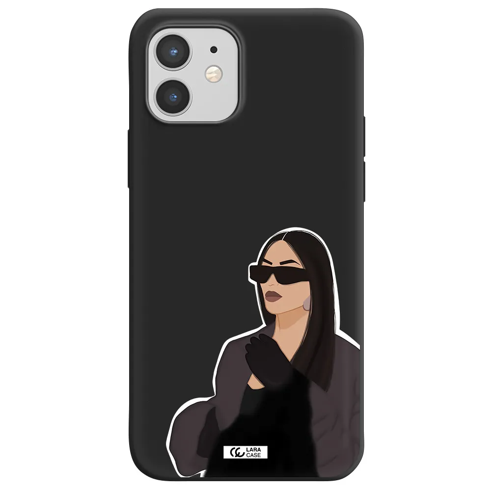 Minimalist Portrait Apple iPhone 12 mini Silicone black Case