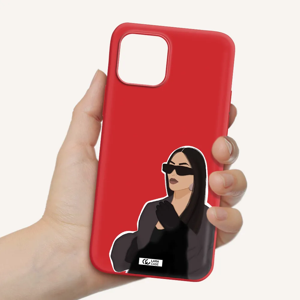 Minimalist Portrait Apple iPhone 12 mini Silicone Imperial Red Case