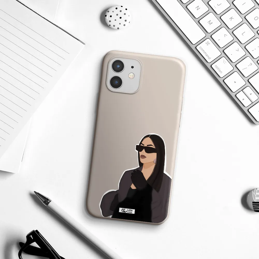 Minimalist Portrait Apple iPhone 12 mini Silicone Stone Case