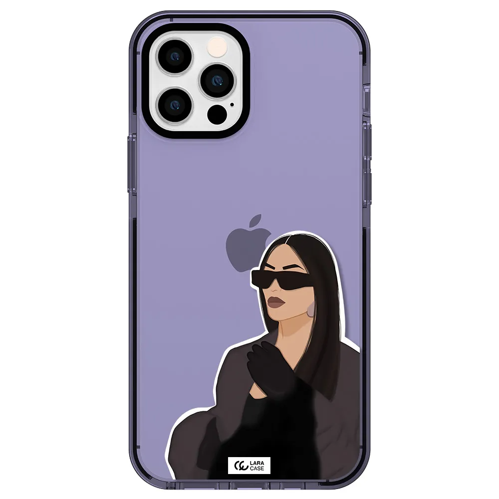 Minimalist Portrait Apple iPhone 12 pro impact Lilac Case