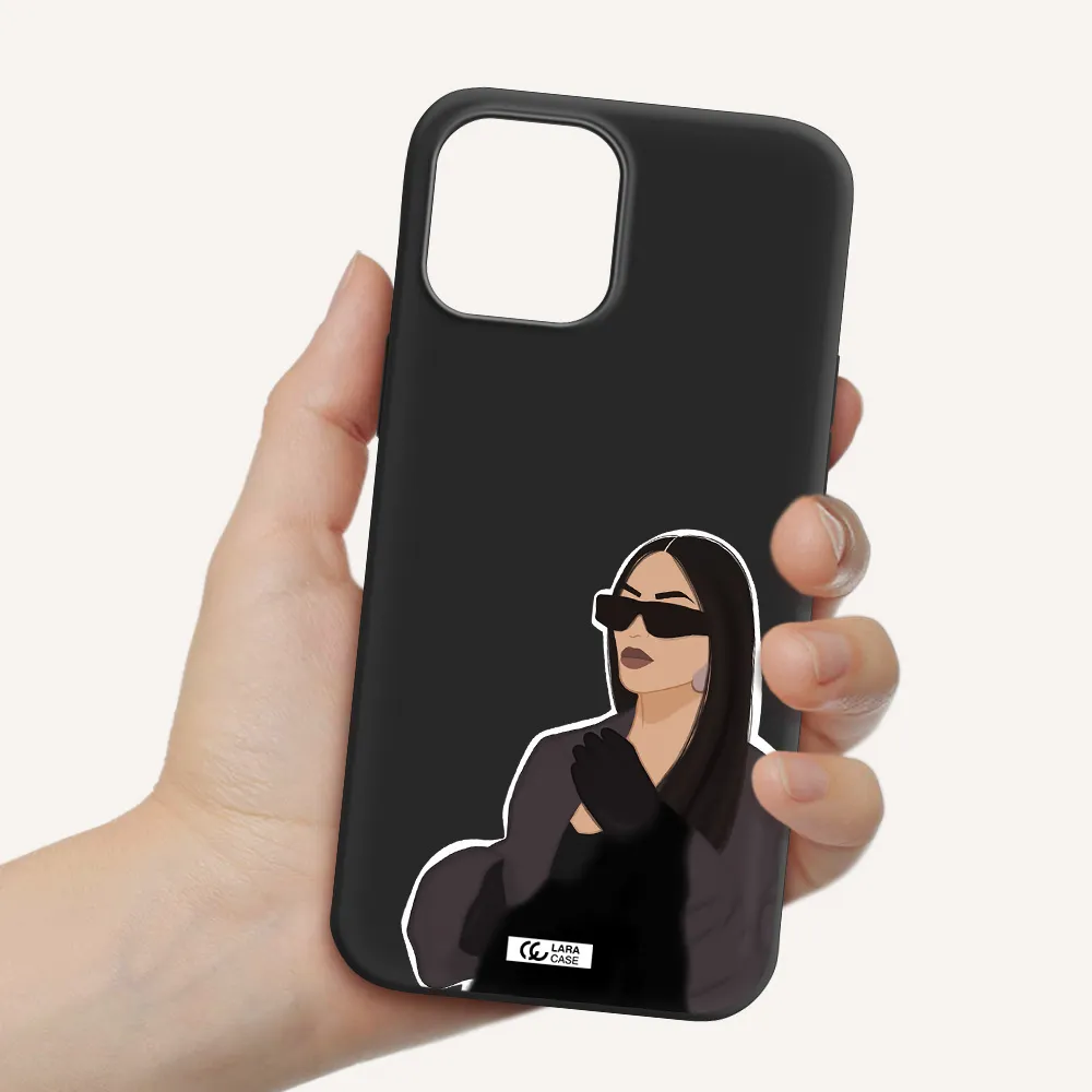 Minimalist Portrait Apple iPhone 12 pro max Silicone black Case
