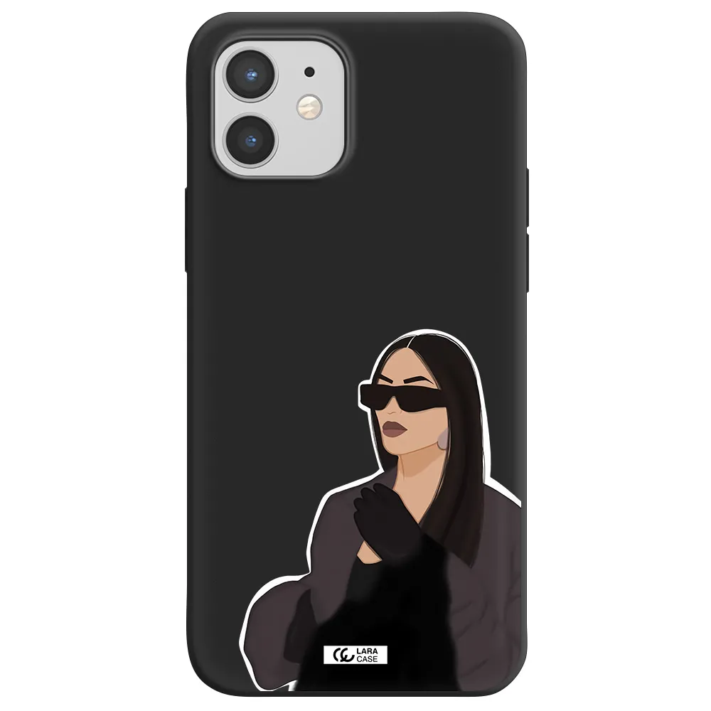 Minimalist Portrait Apple iPhone 12 Silicone black Case