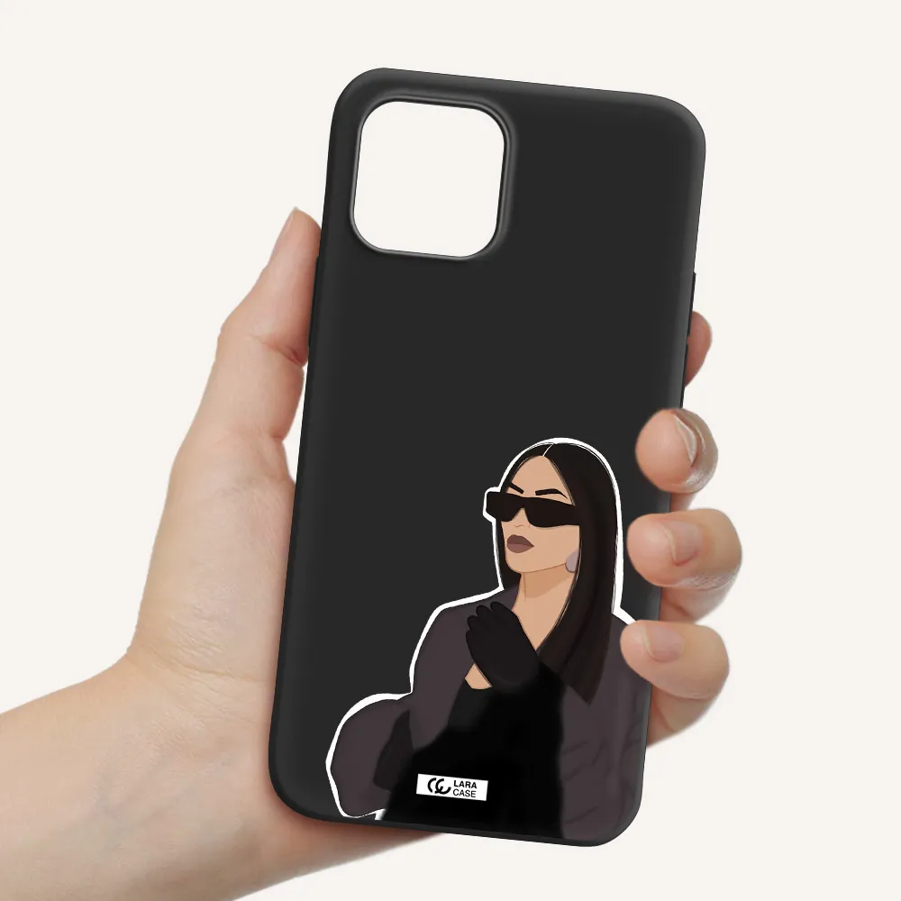 Minimalist Portrait Apple iPhone 12 Silicone black Case