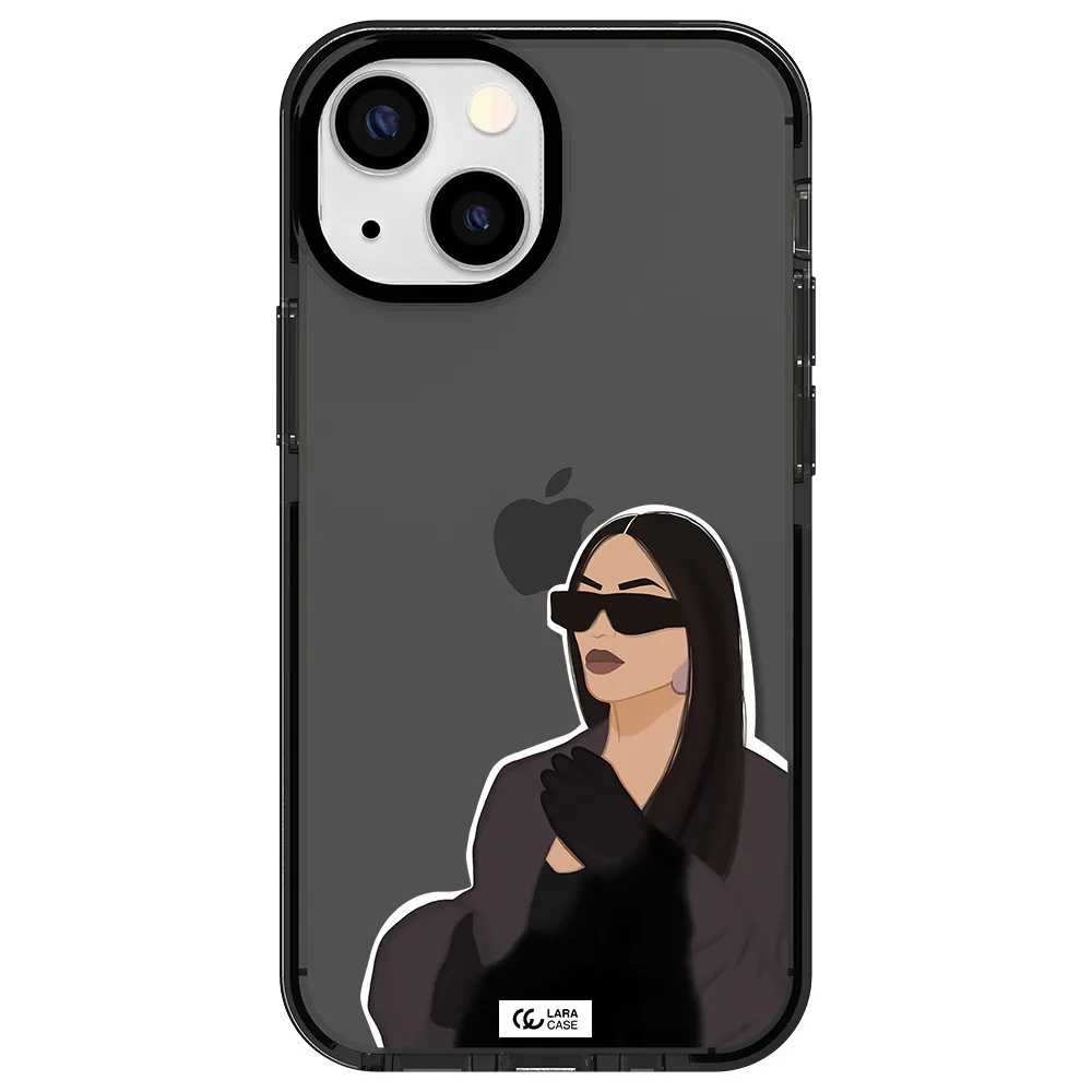 Minimalist Portrait Apple iPhone 13 mini impact Smoke Black Case