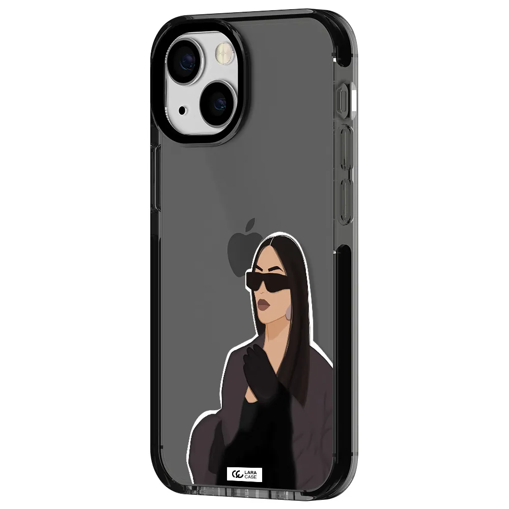 Minimalist Portrait Apple iPhone 13 mini impact Smoke Black Case
