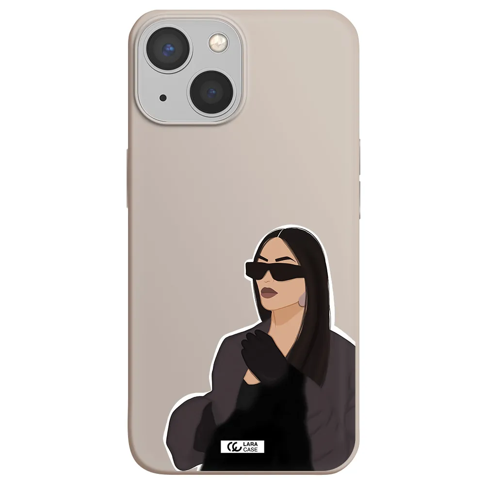 Minimalist Portrait Apple iPhone 13 mini Silicone Stone Case