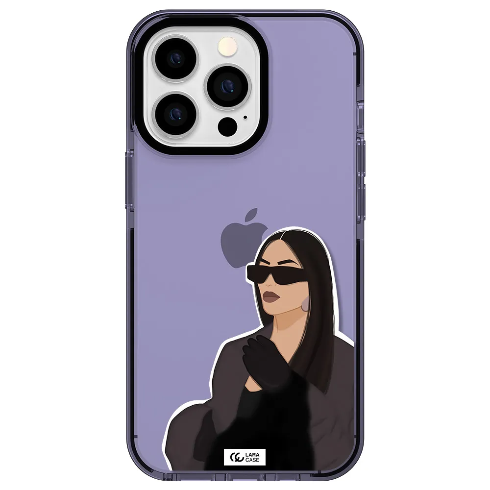 Minimalist Portrait Apple iPhone 13 Pro impact Lilac Case
