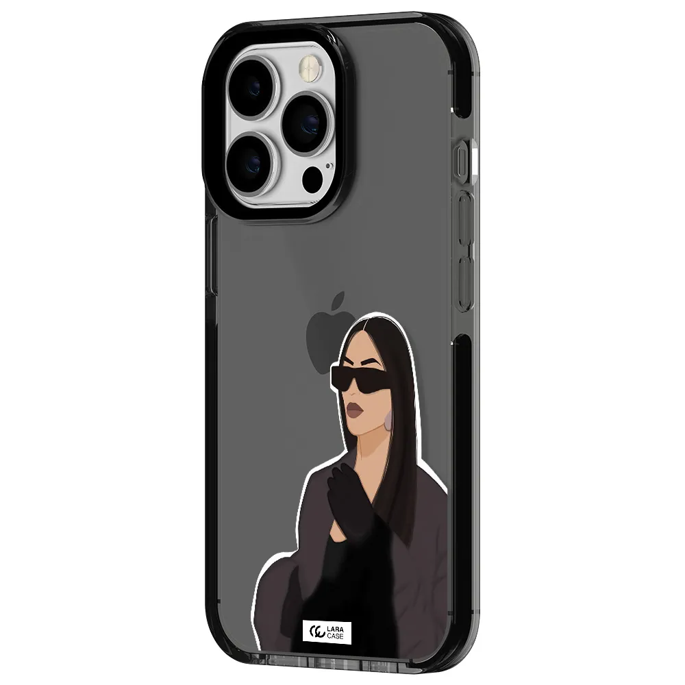 Minimalist Portrait Apple iPhone 13 Pro impact Smoke Black Case
