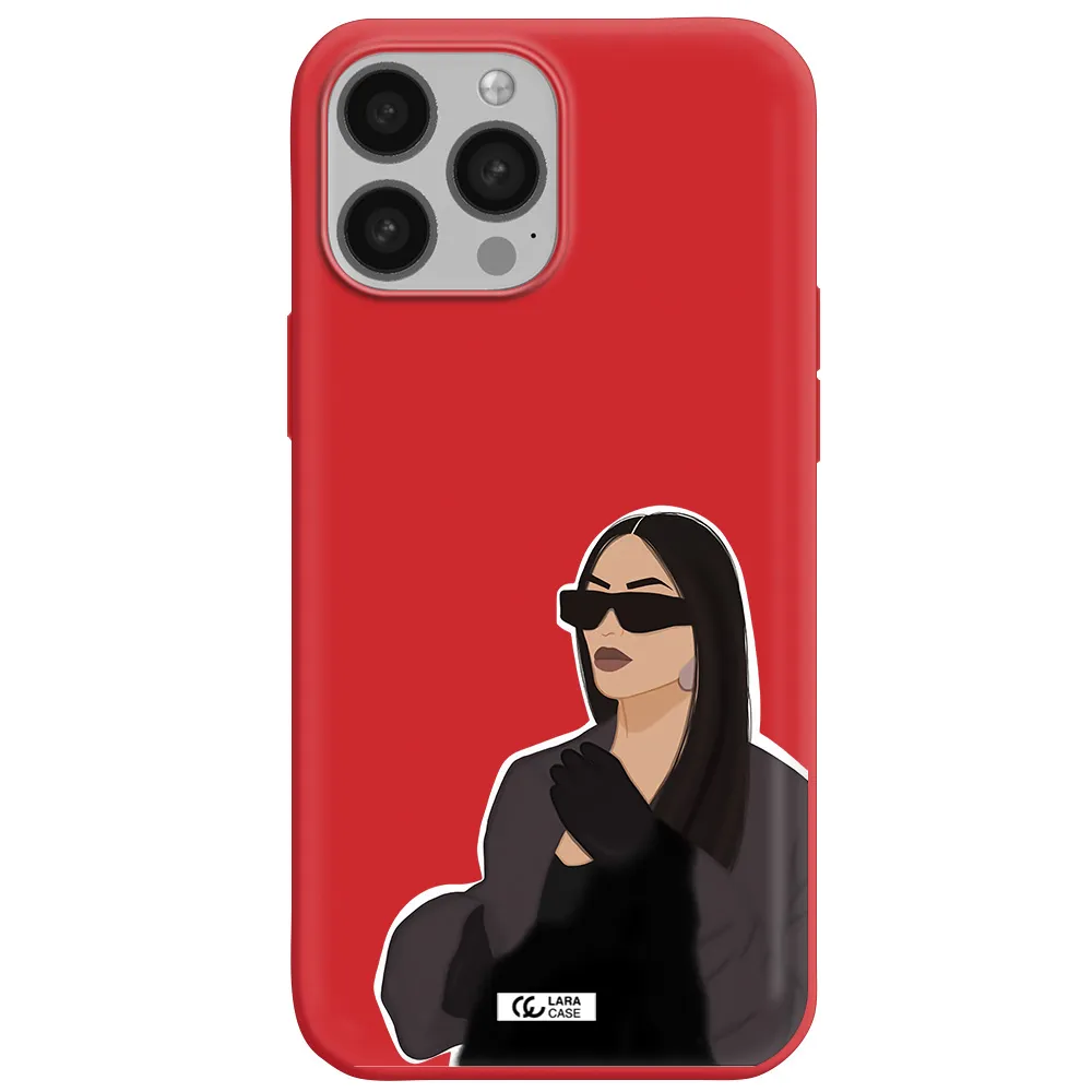 Minimalist Portrait Apple iPhone 13 Pro Max Silicone Imperial Red Case