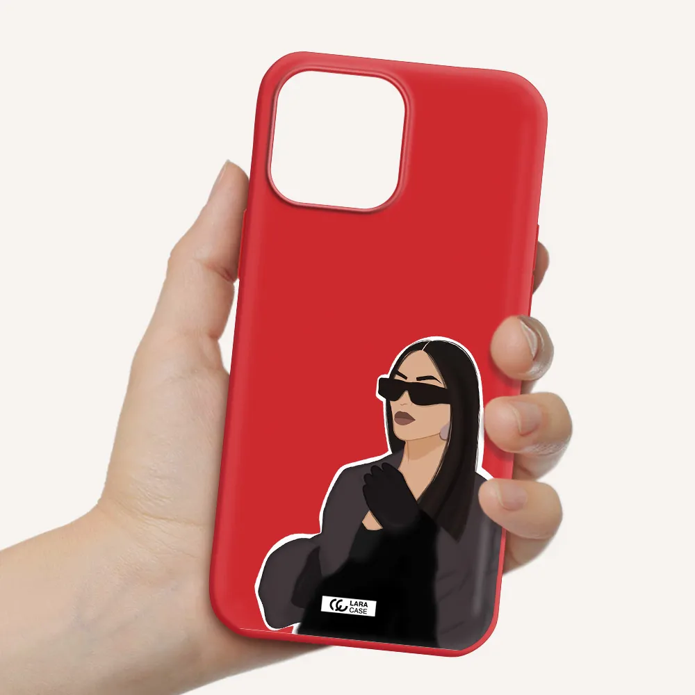 Minimalist Portrait Apple iPhone 13 Pro Max Silicone Imperial Red Case