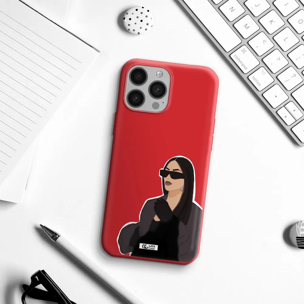 Minimalist Portrait Apple iPhone 13 Pro Max Silicone Imperial Red Case