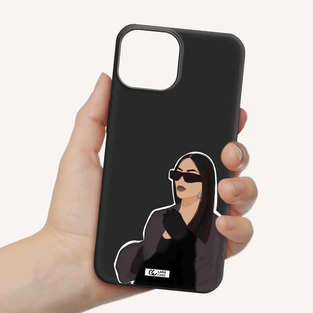 Minimalist Portrait Apple iPhone 13 Silicone black Case