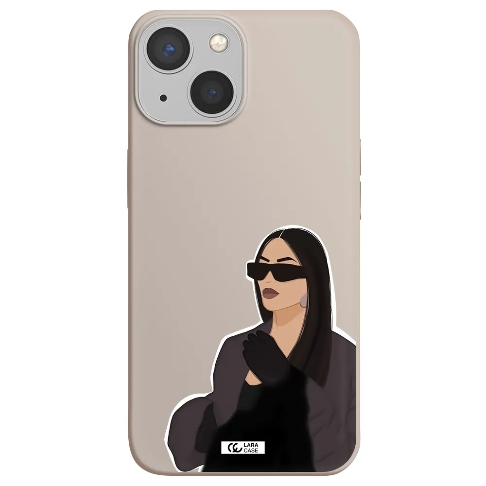 Minimalist Portrait Apple iPhone 13 Silicone Stone Case