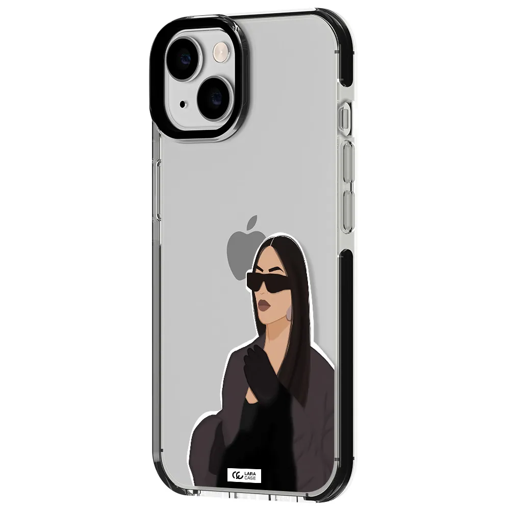 Minimalist Portrait Apple iPhone 14 impact black border Case