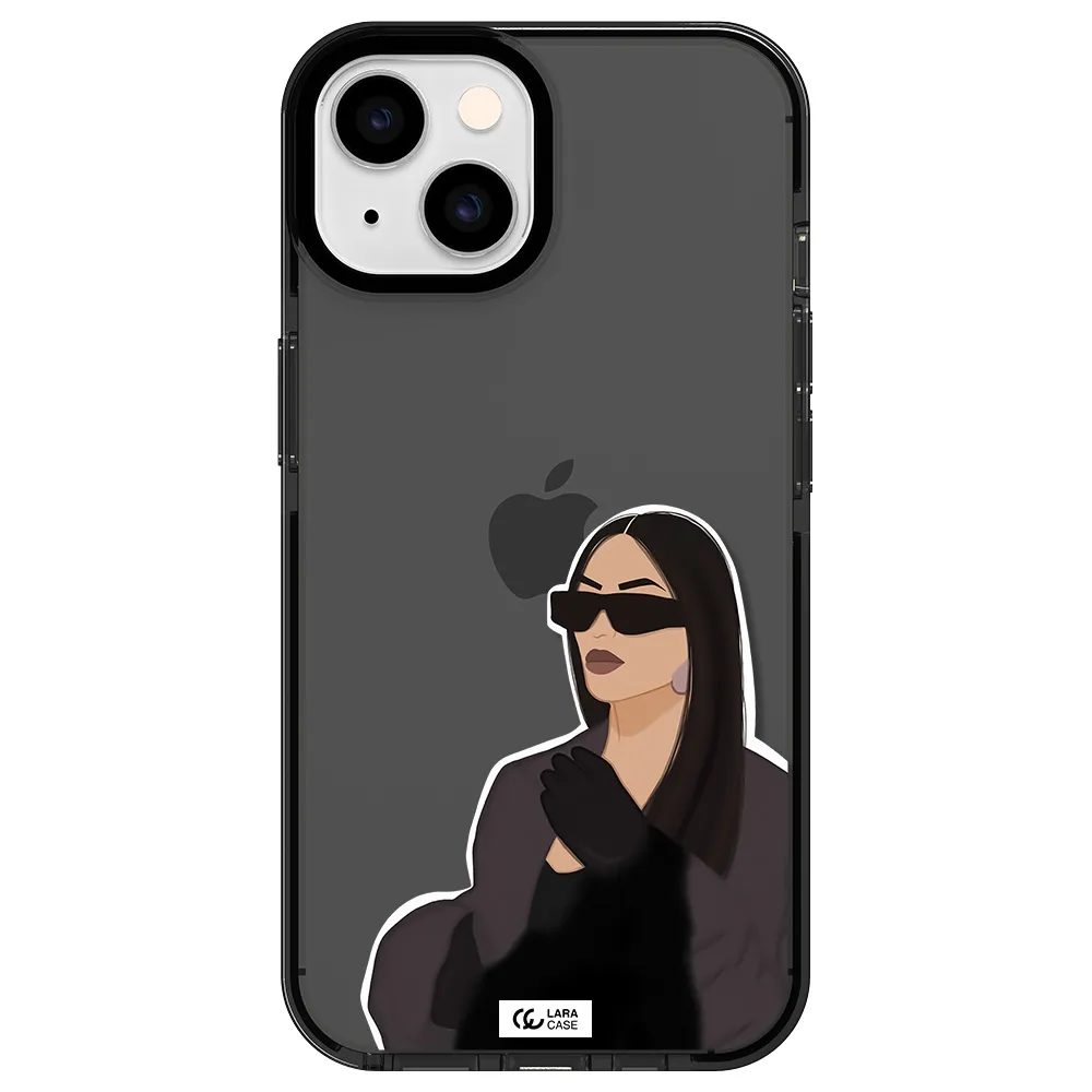 Minimalist Portrait Apple iPhone 14 impact Smoke Black Case