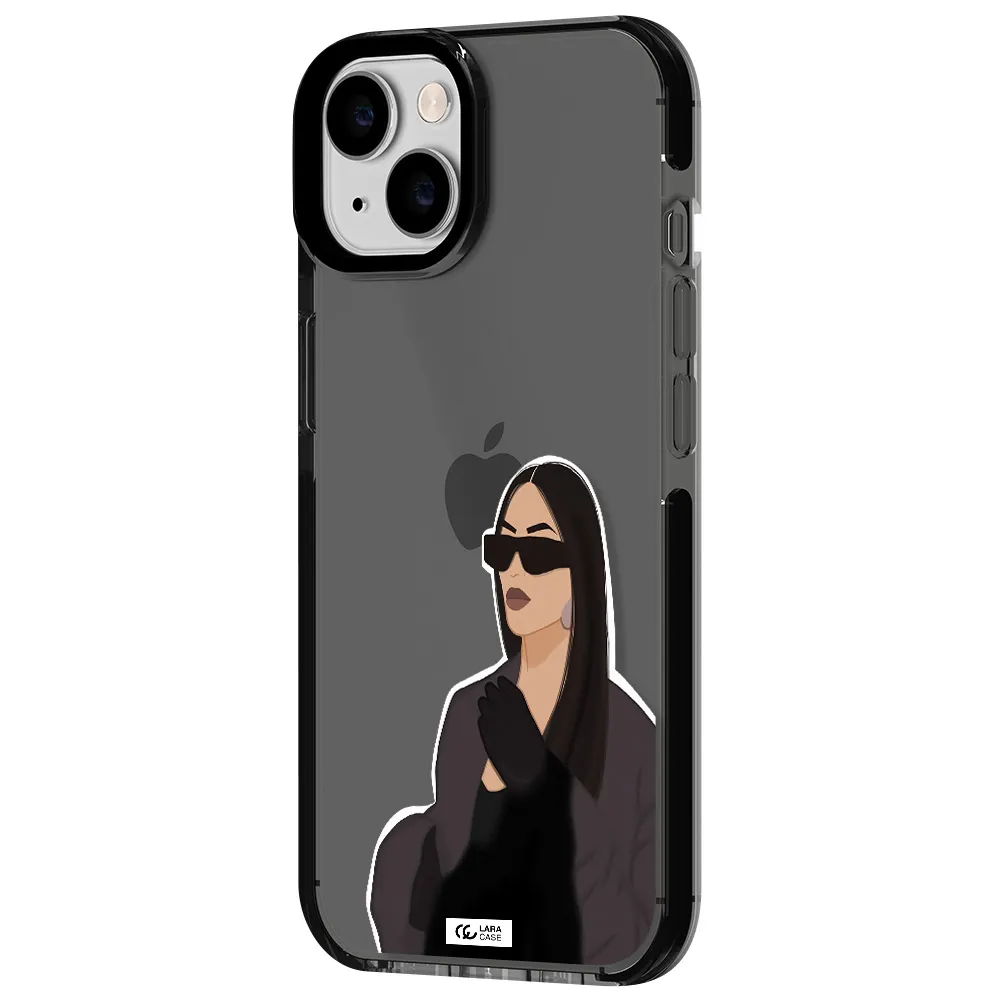 Minimalist Portrait Apple iPhone 14 impact Smoke Black Case