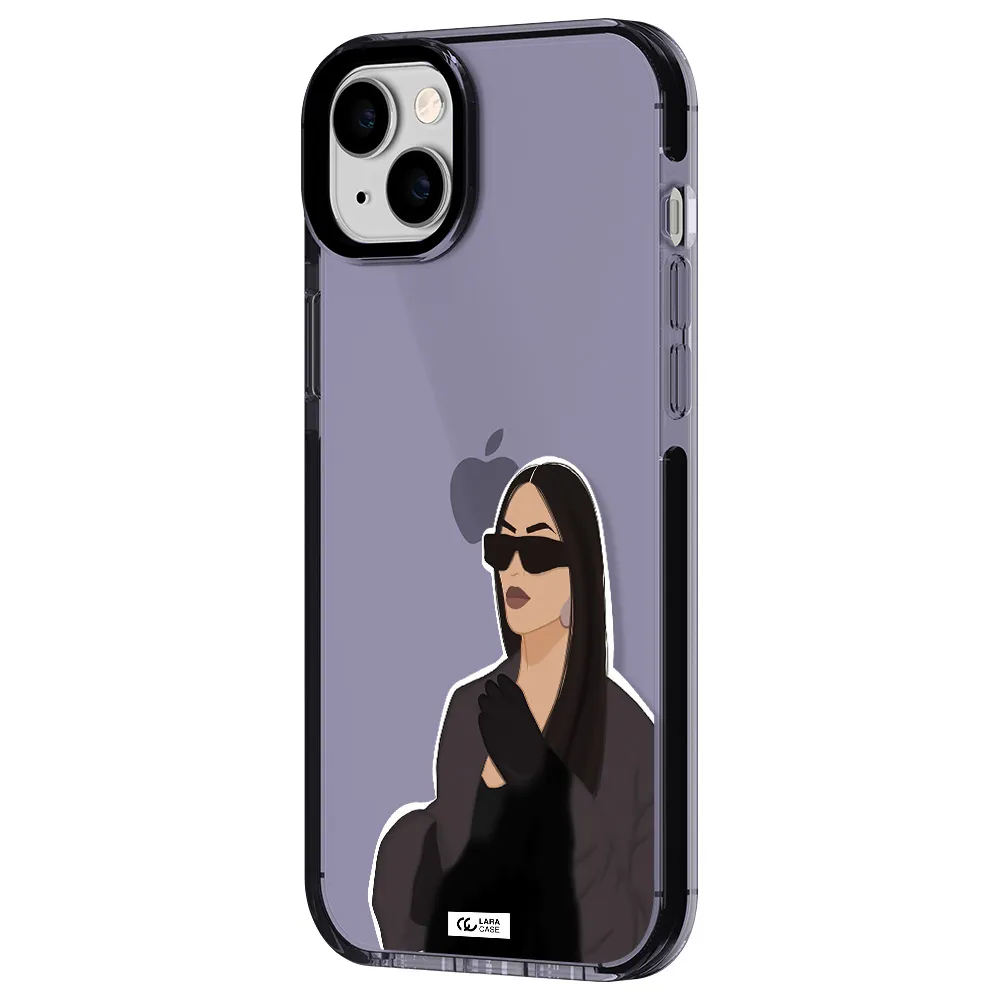 Minimalist Portrait Apple iPhone 14 plus impact Lilac Case