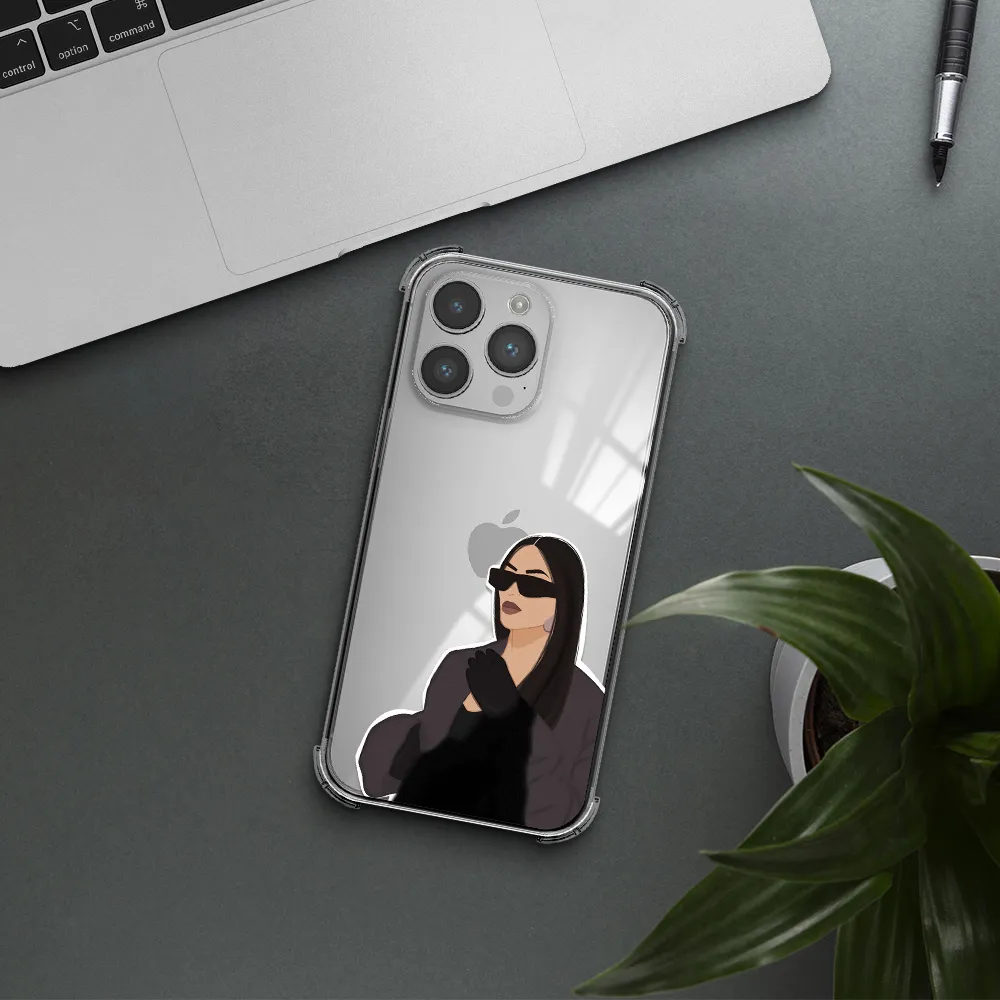 Minimalist Portrait Apple iPhone 14 pro Clear PC Case