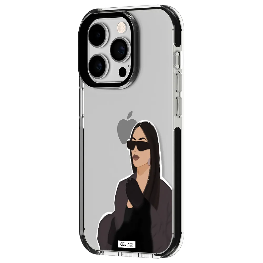 Minimalist Portrait Apple iPhone 14 pro impact black border Case