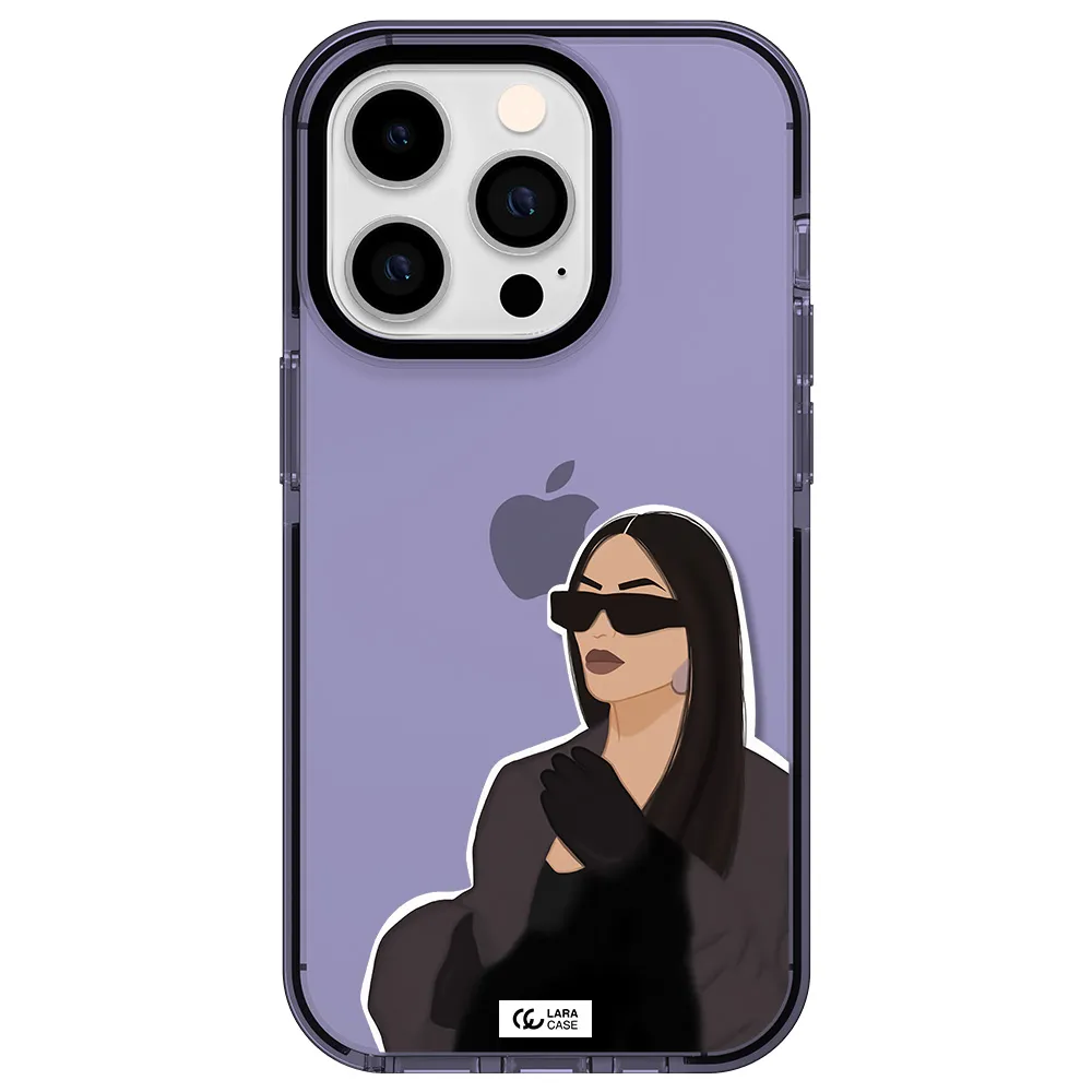 Minimalist Portrait Apple iPhone 14 pro impact Lilac Case