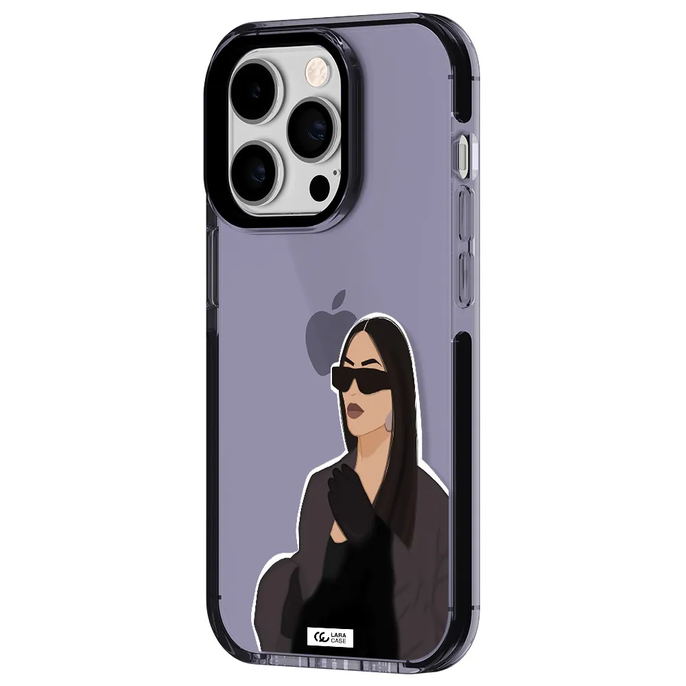 Minimalist Portrait Apple iPhone 14 pro impact Lilac Case