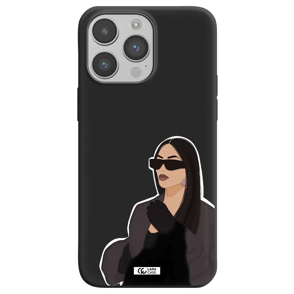 Minimalist Portrait Apple iPhone 14 pro Silicone black Case