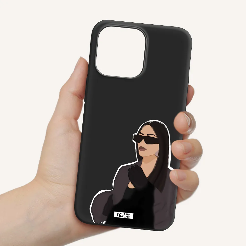 Minimalist Portrait Apple iPhone 14 pro Silicone black Case