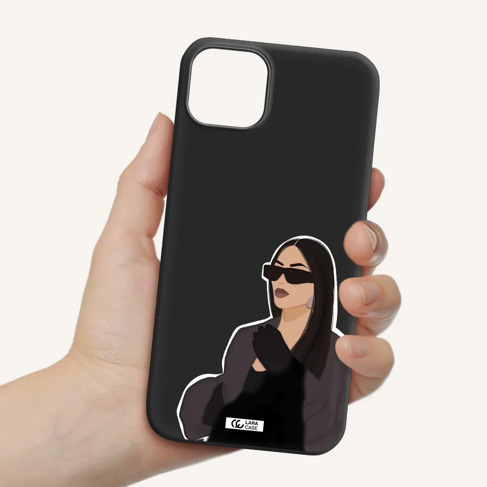 Minimalist Portrait Apple iPhone 14 Silicone black Case