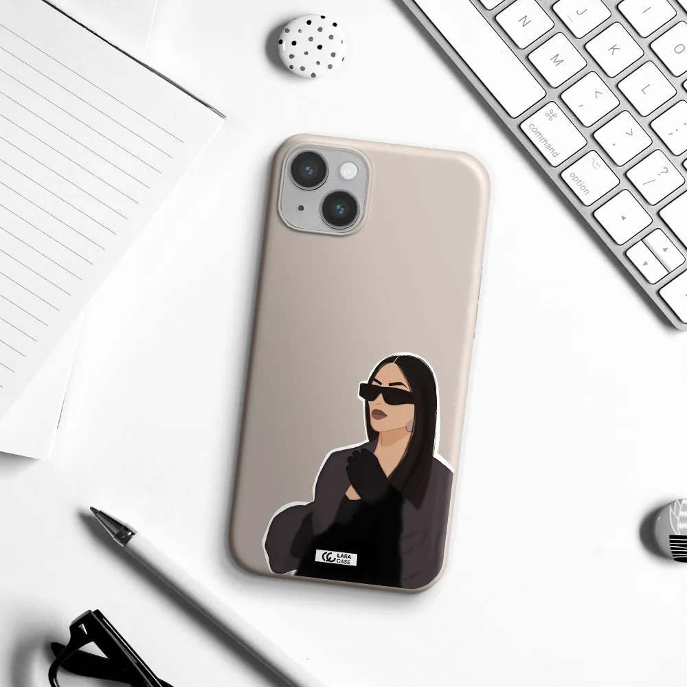 Minimalist Portrait Apple iPhone 14 Silicone Stone Case